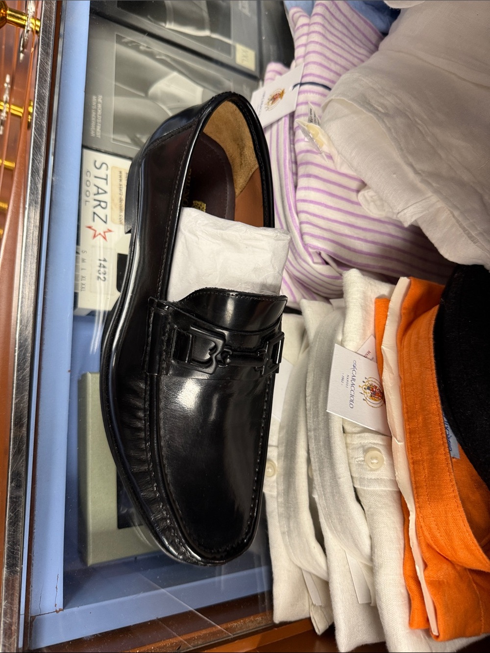 Bruno Magli Black Leather Bit-Front Slip-On Loafers